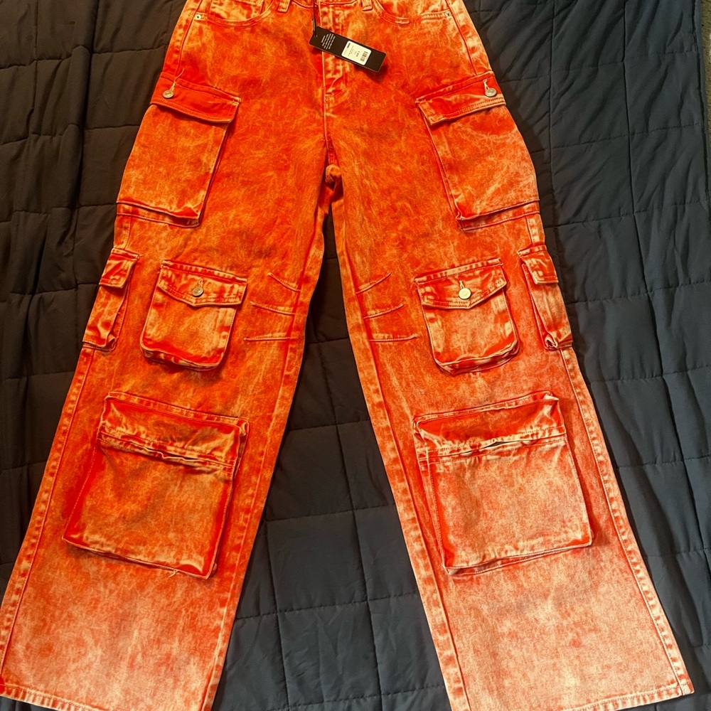 Fashion Nova Orange Flare & Wide Leg Jeans